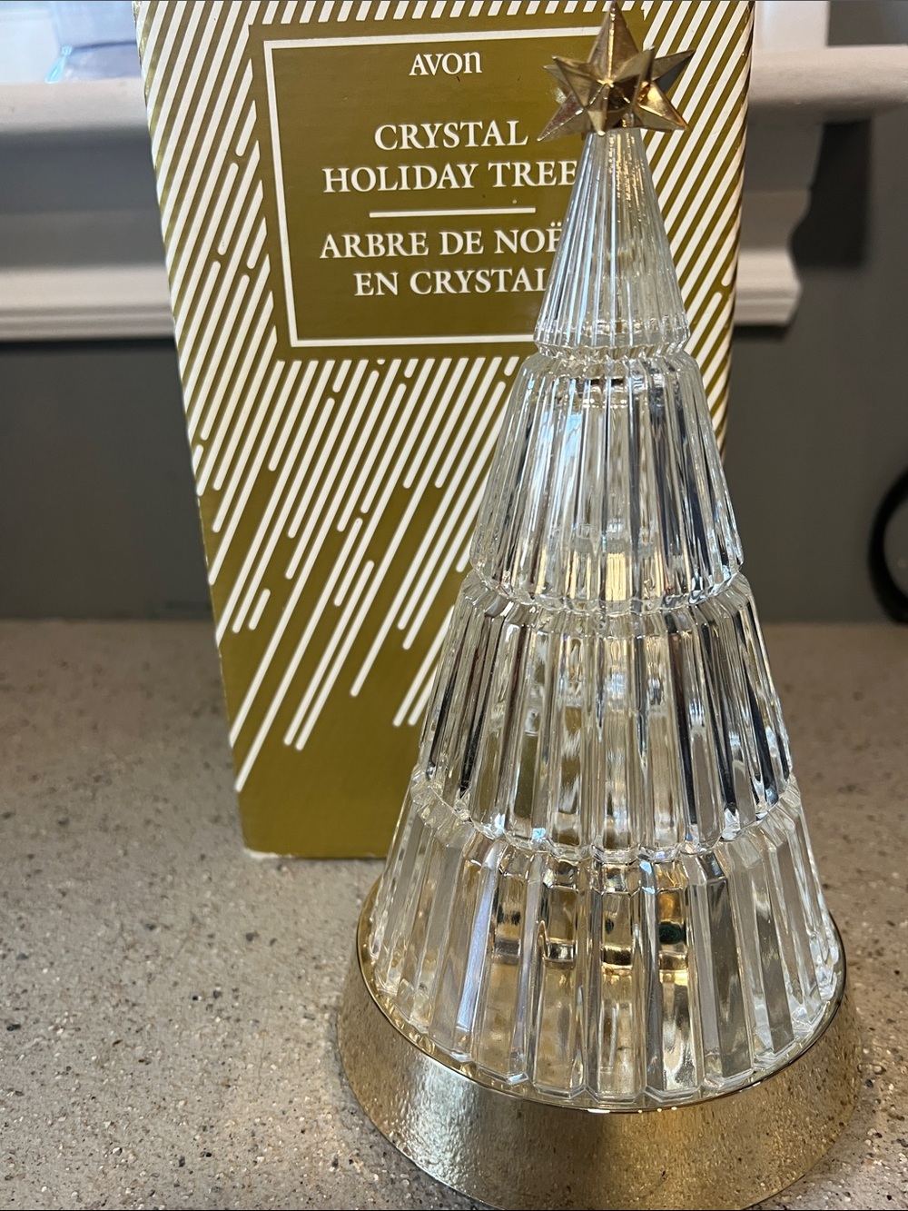 Avon Clear Crystal Tree with Gold Star Accent